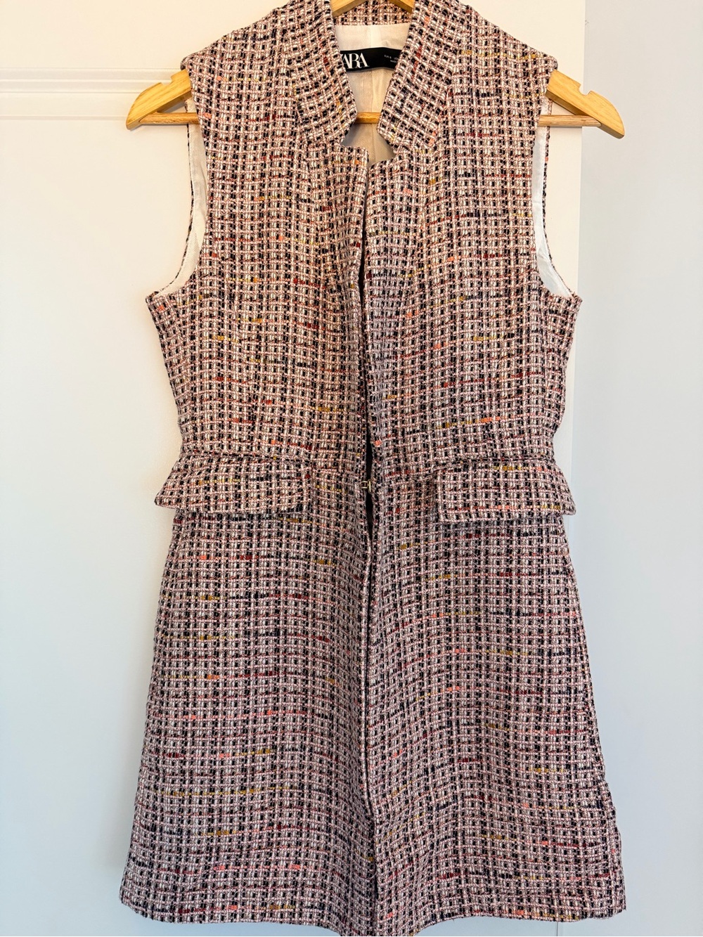 Zara Pink Tweed Vest